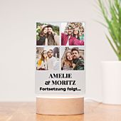 Personalisierbare LED-Lampe mit 4 Fotos und Text