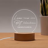 Personalisierbare LED-Lampe Rund mit Text