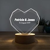 Personalisierbare Herz-Lampe mit Name