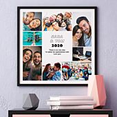 Personalisierbares Poster mit 8 Fotos und Text