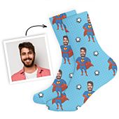 Personalisierbare Socken mit Gesicht und Superhelden