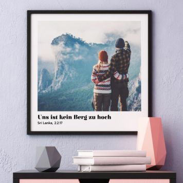 Personalisierbares Poster mit Foto und Text