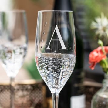 Personalisierbares Sektglas mit Monogramm