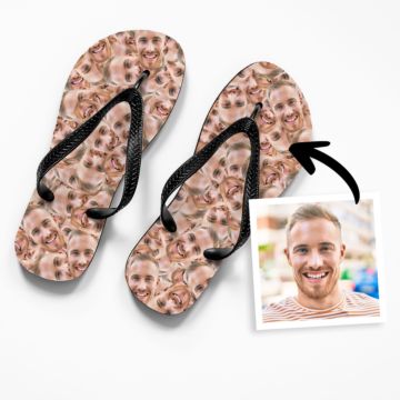 Personalisierbare Flip-Flops mit Gesicht