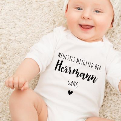 Personalisierbarer Babybody mit Text