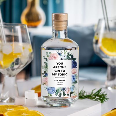 Gin Personalizzato con Testo e Disegno Floreale