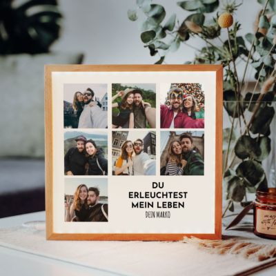 Personalisierbare Light Box mit 7 Fotos und Text