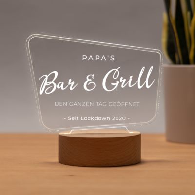 Personalisierbare LED-Lampe im Werbetafel-Design