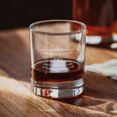 Personalisierbares Whisky Glas mit Jahreszahl