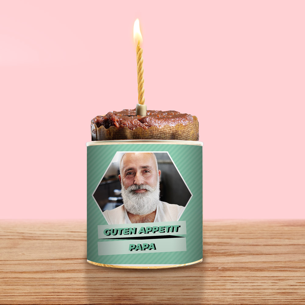 vatertagsgeschenk personalisierbarer cancake mit foto und text