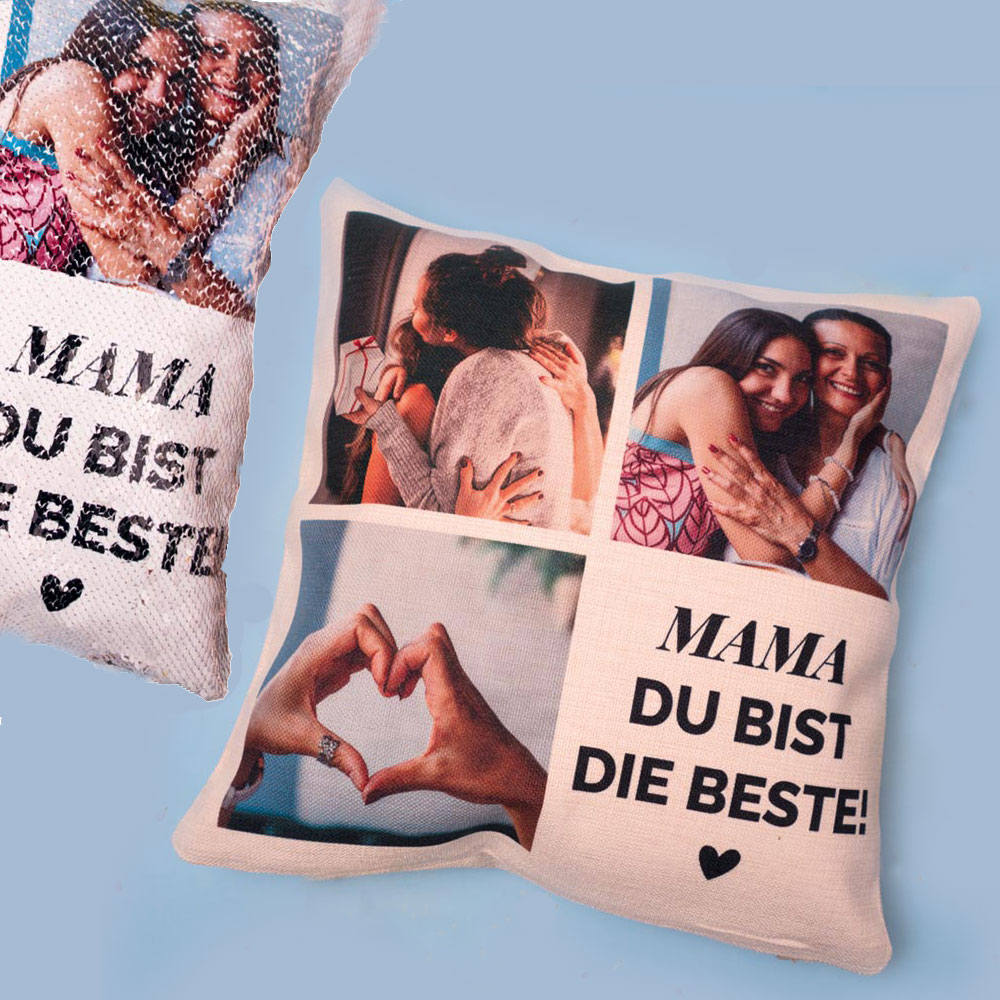 muttertagsgeschenk personalisierbares kissen mit foto