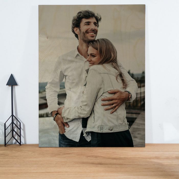 Hochzeitsgeschenke personalisierbares Holzbild mit Foto zur Hochzeit