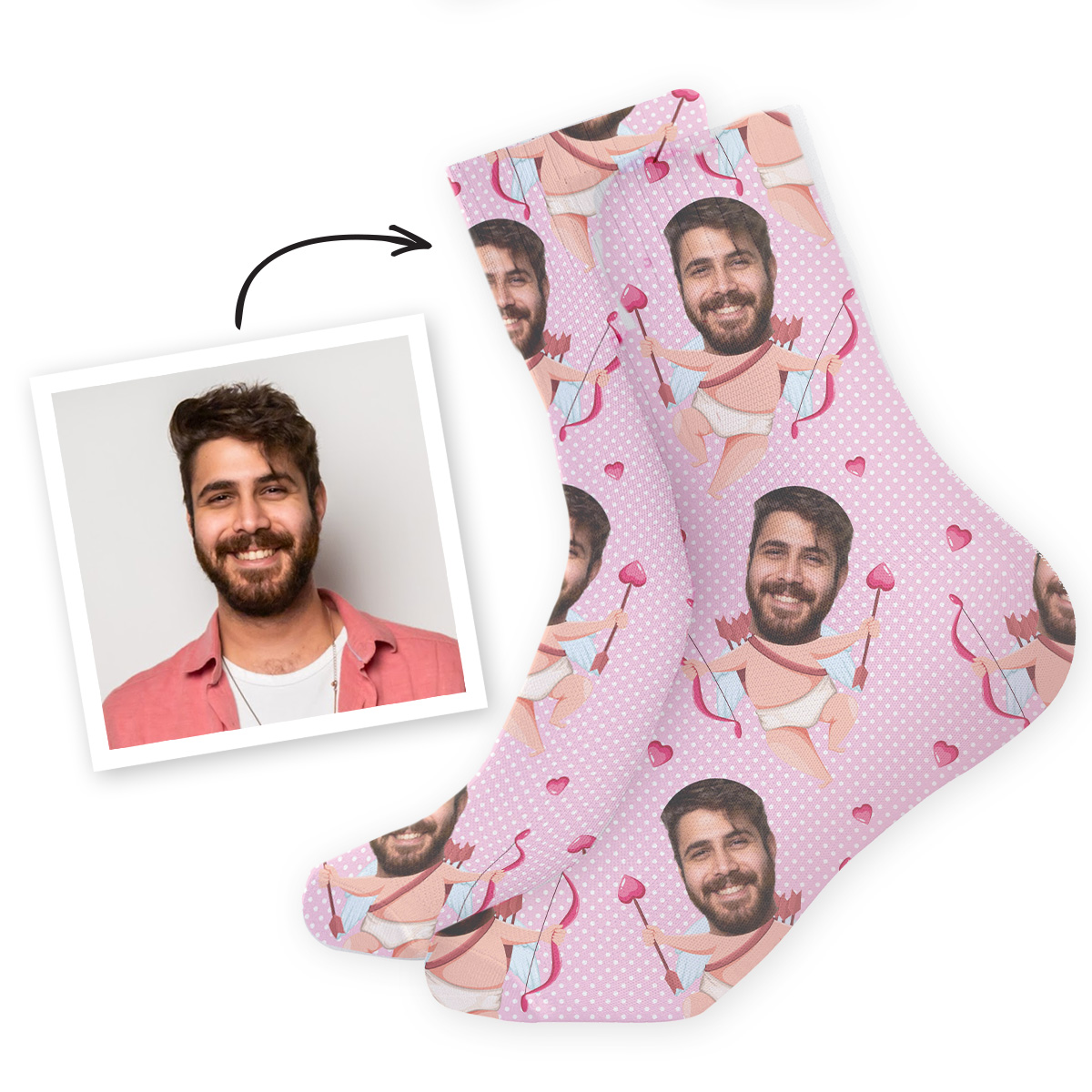 Personalisierbare Socken mit Gesicht